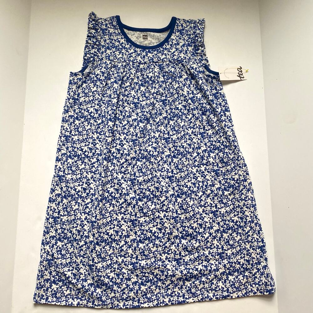 NEW Tea Collection Blue Floral Ruffle Dress